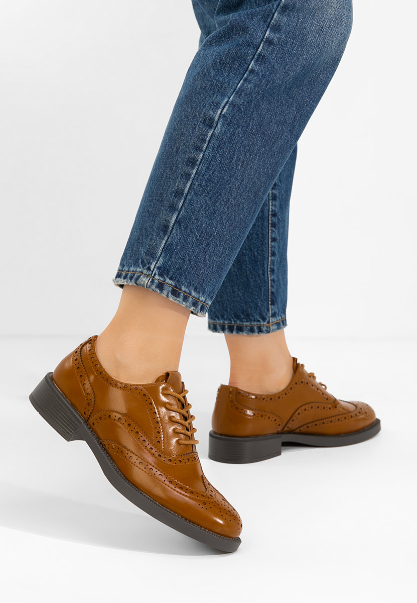 Pantofi dama brogue Valira camel