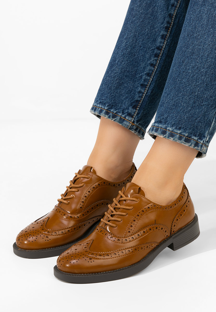Pantofi dama brogue Valira camel