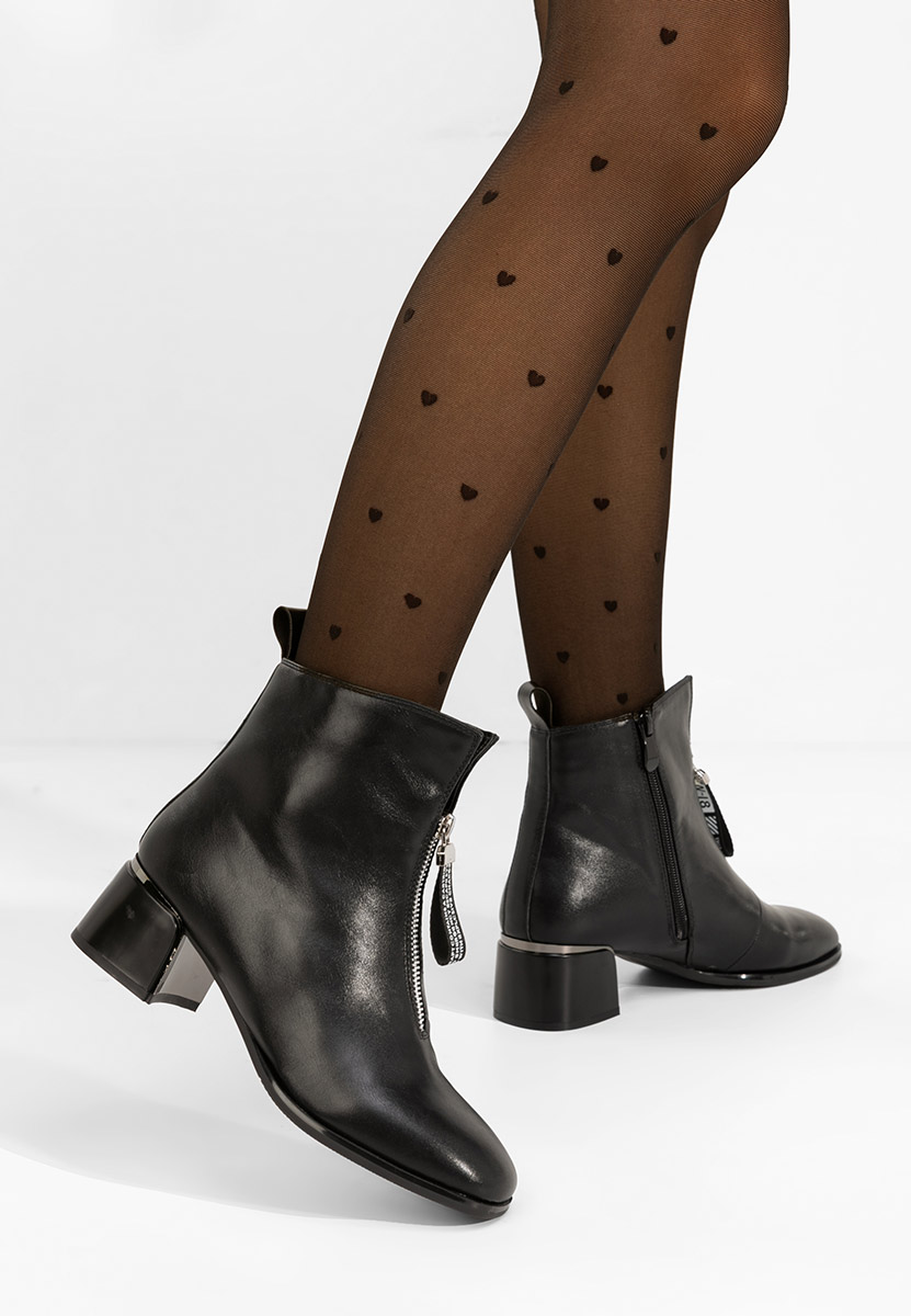 Botine cu toc Kinata negre