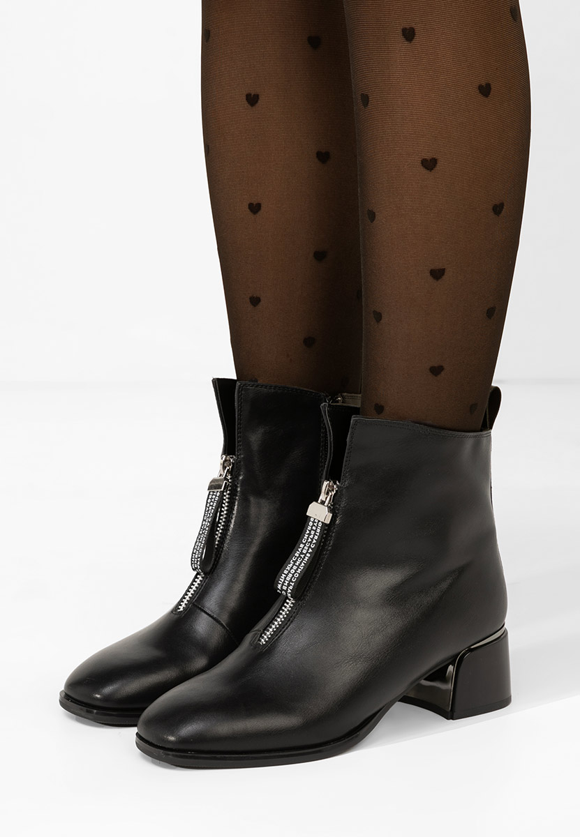 Botine cu toc Kinata negre