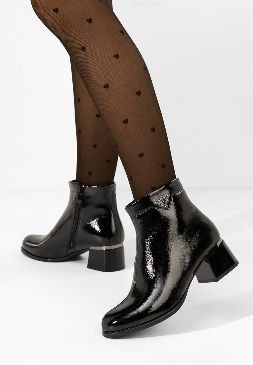 Botine cu toc Takita negre