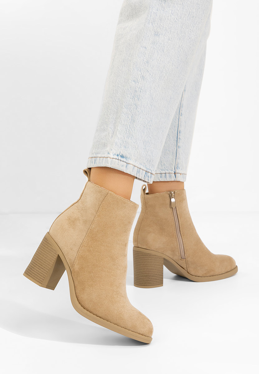 Botine cu toc Desirea kaki