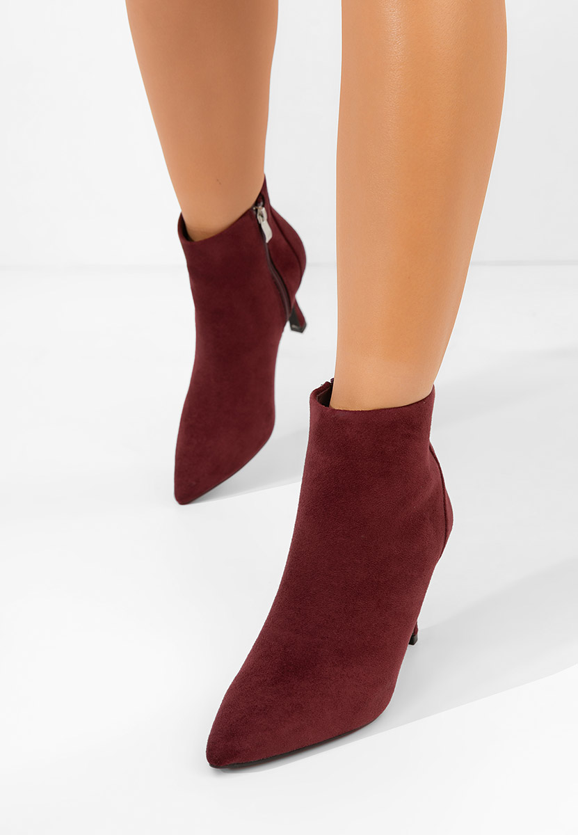 Botine cu toc subtire Jinna grena