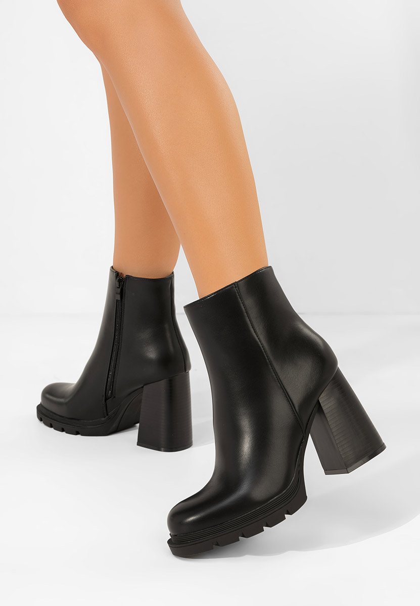Botine cu toc gros Neolia negre
