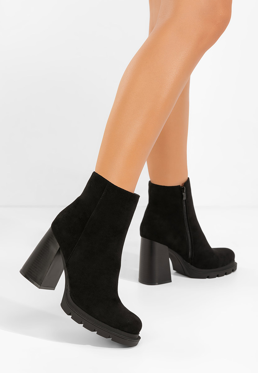 Botine cu toc gros Neolia V2 negre