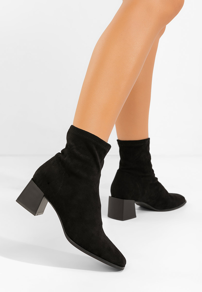 Botine cu toc gros Denonia V2 negre