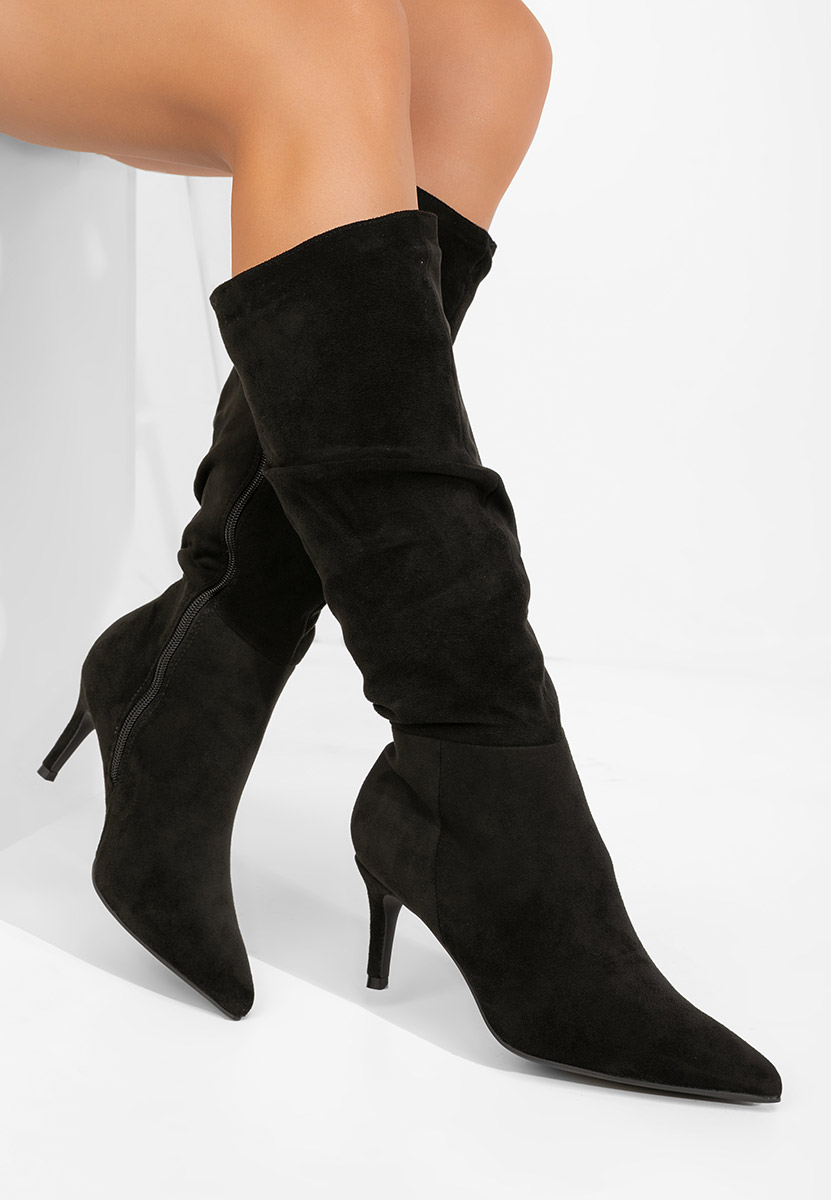 Cizme cu toc subtire Melena negre