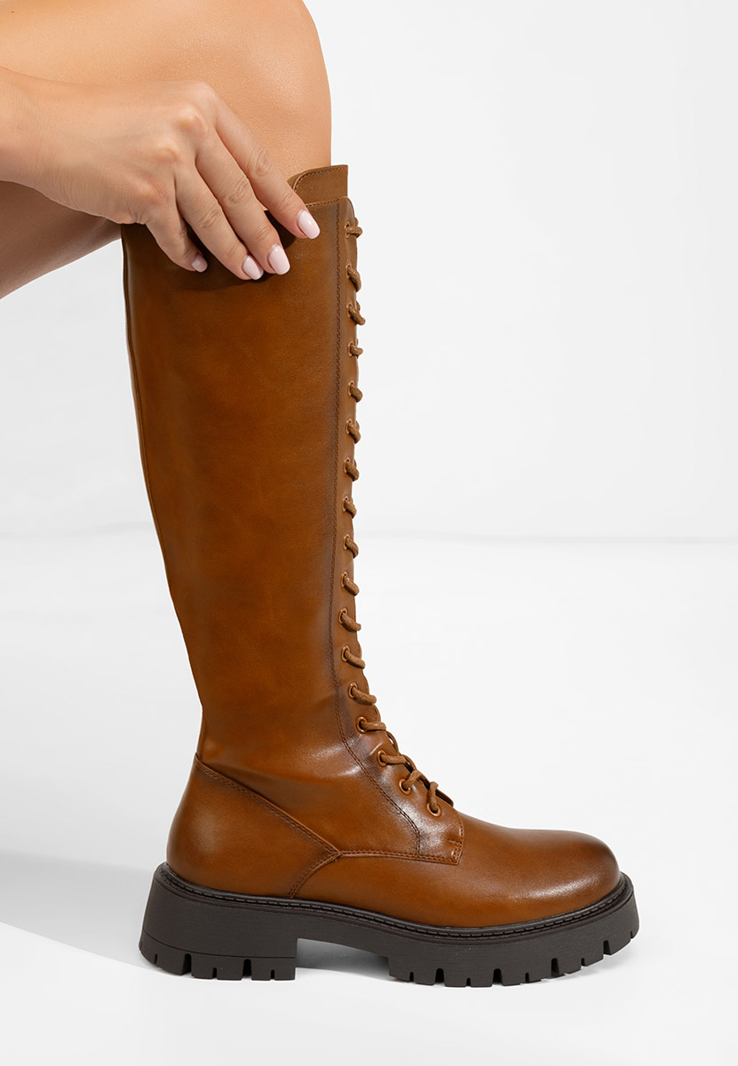 Bocanci inalti de dama Hetie camel