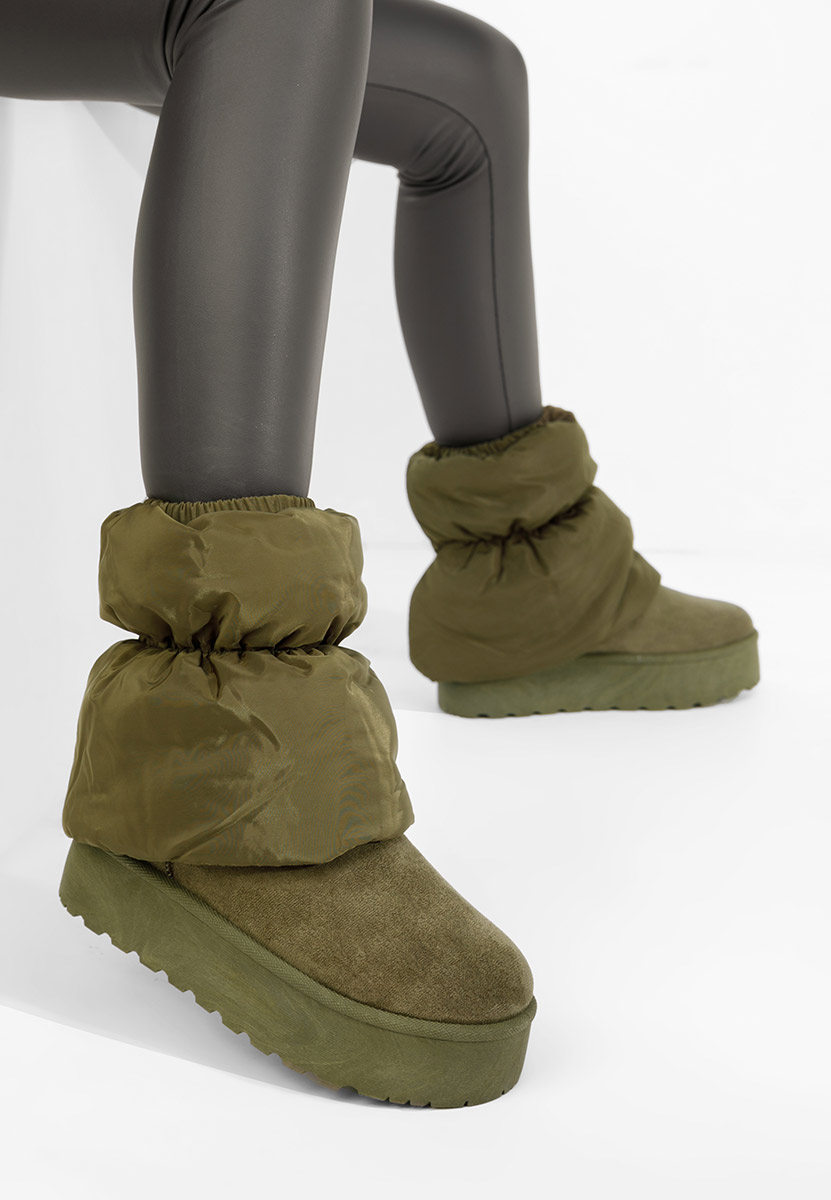 Cizme tip ugg cu platformă Aydena verzi