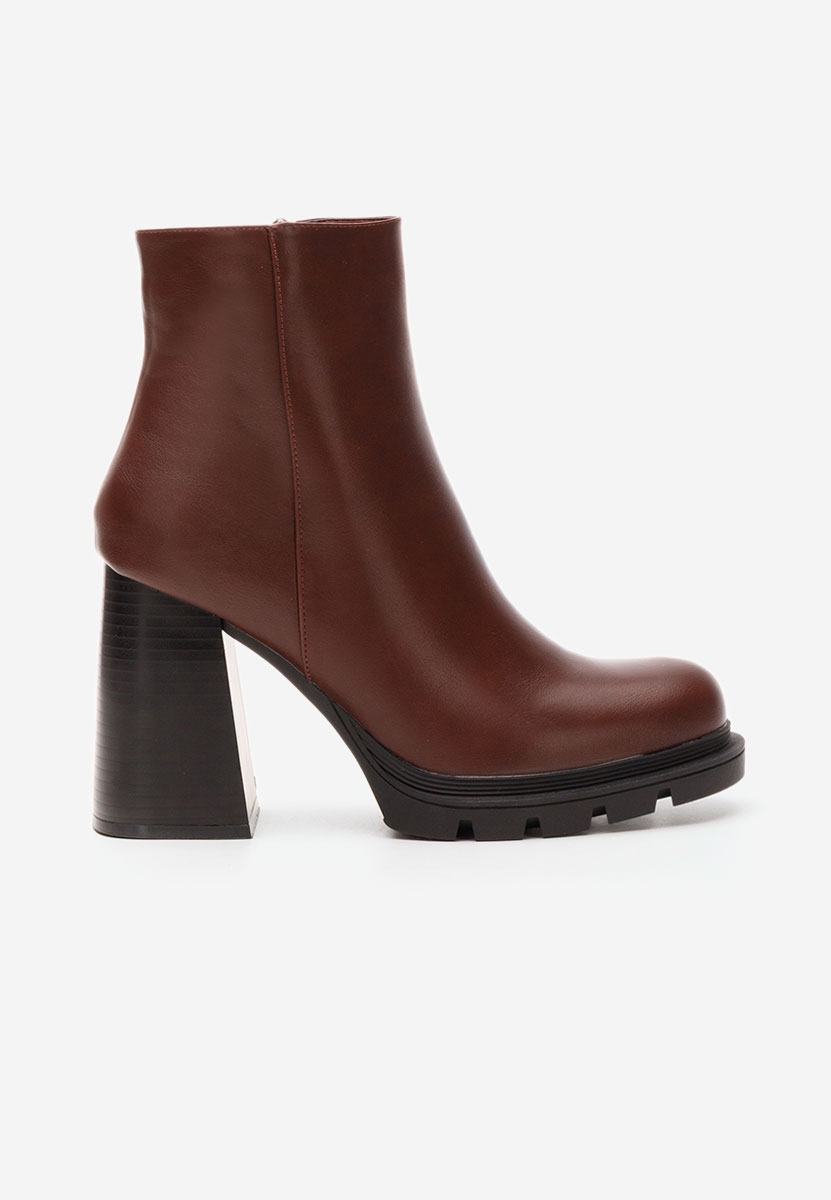 Botine cu toc gros Neolia grena