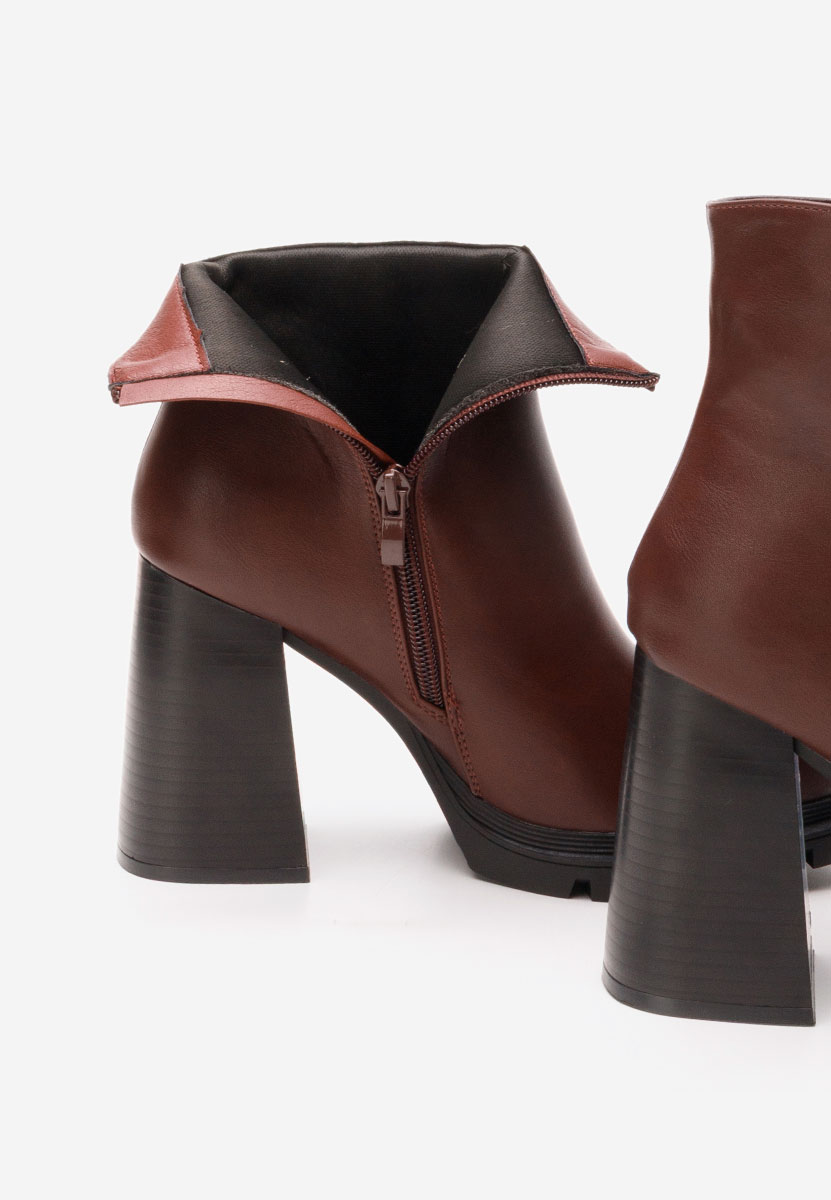 Botine cu toc gros Neolia grena