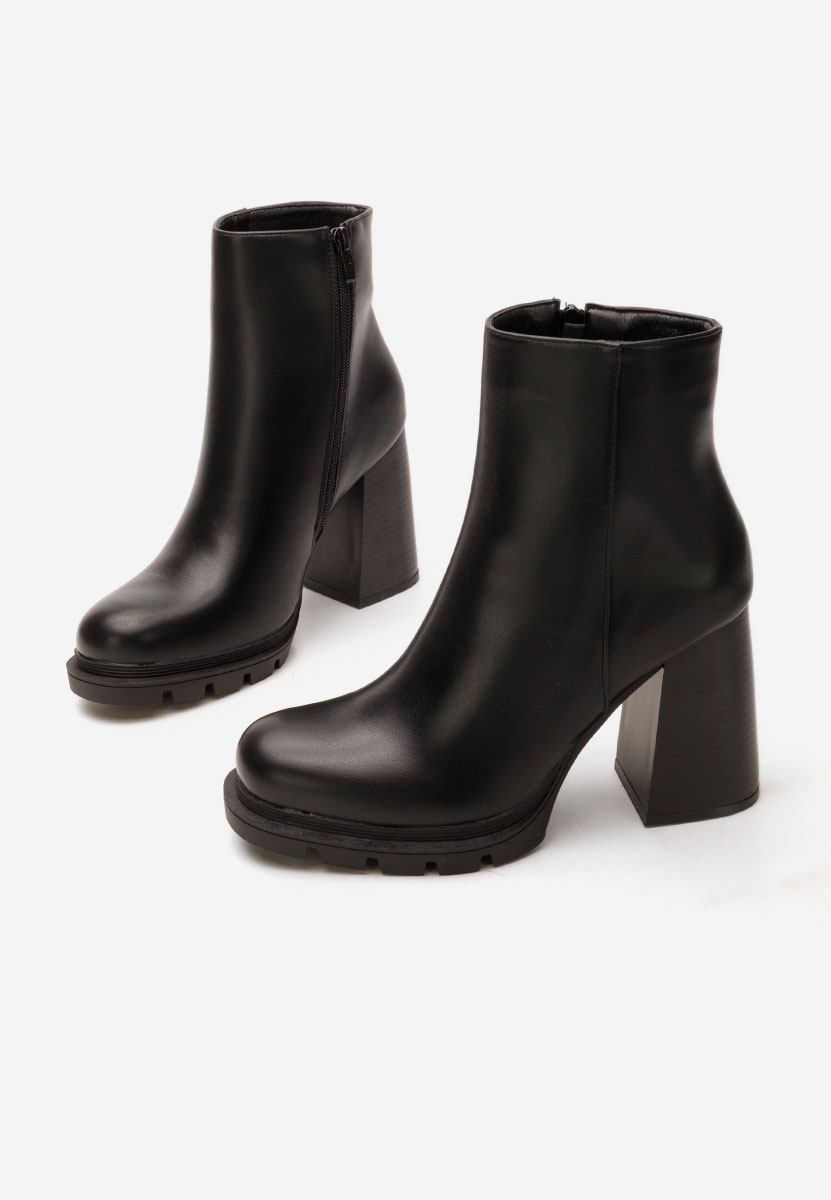 Botine cu toc gros Neolia negre
