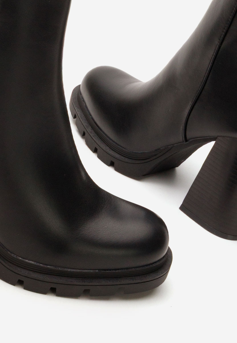 Botine cu toc gros Neolia negre