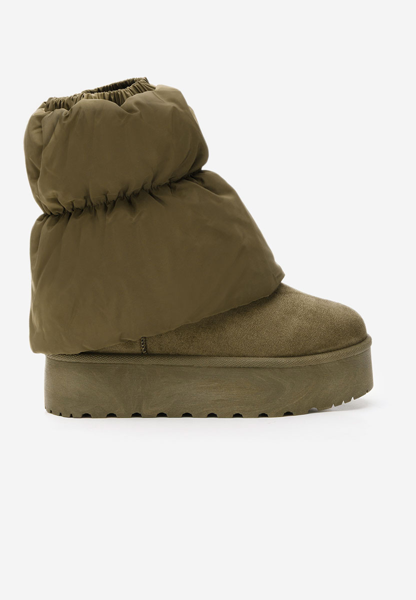 Cizme tip ugg cu platformă Aydena verzi