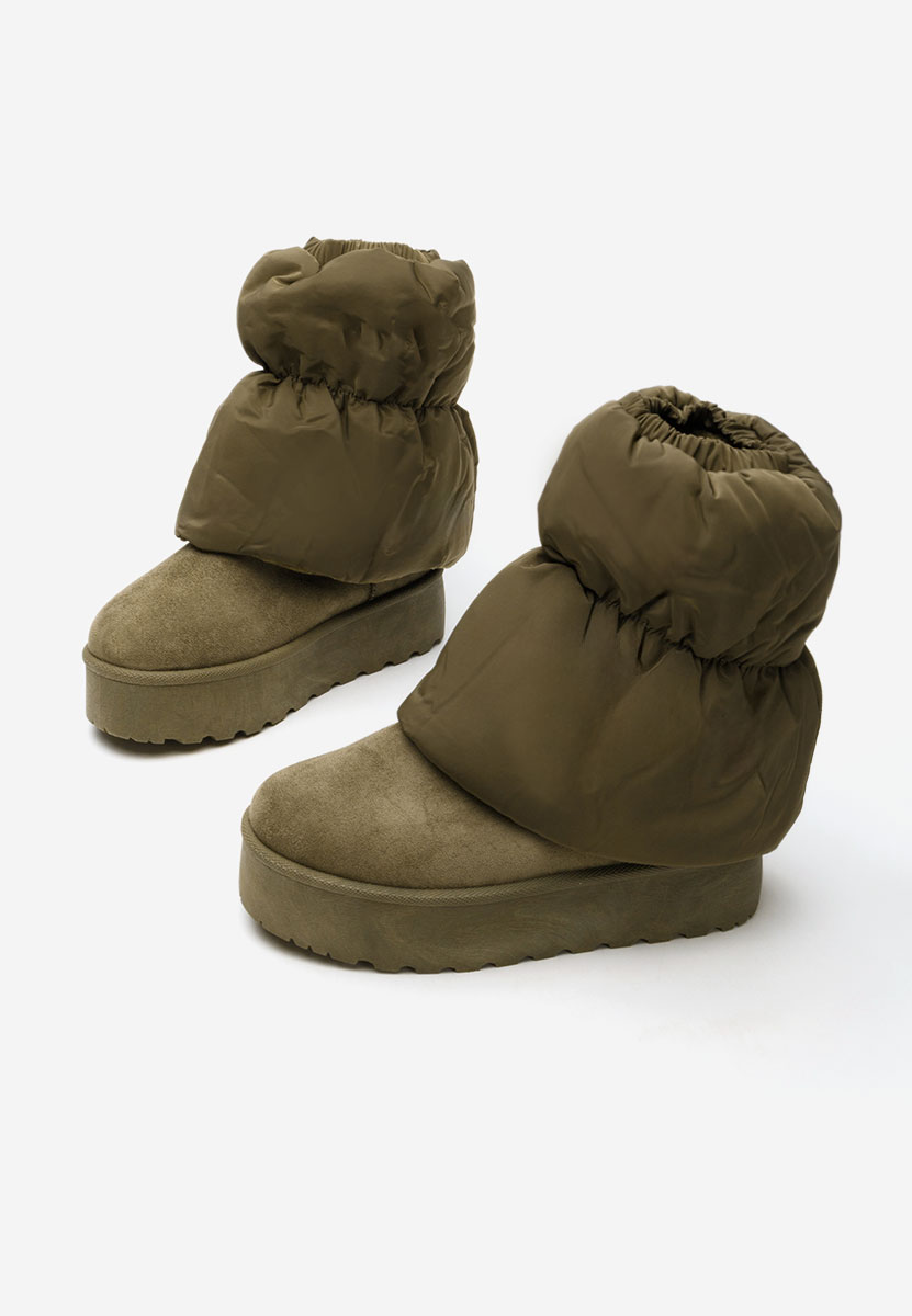 Cizme tip ugg cu platformă Aydena verzi