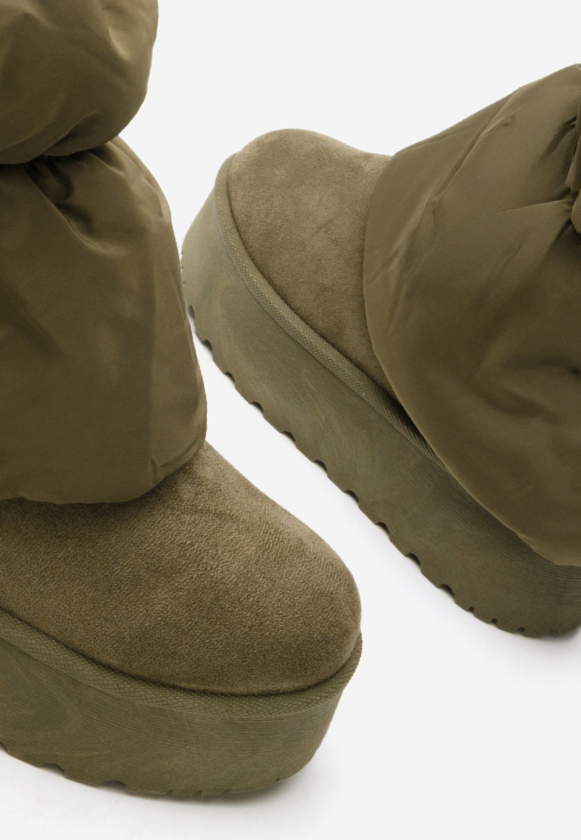 Cizme tip ugg cu platformă Aydena verzi