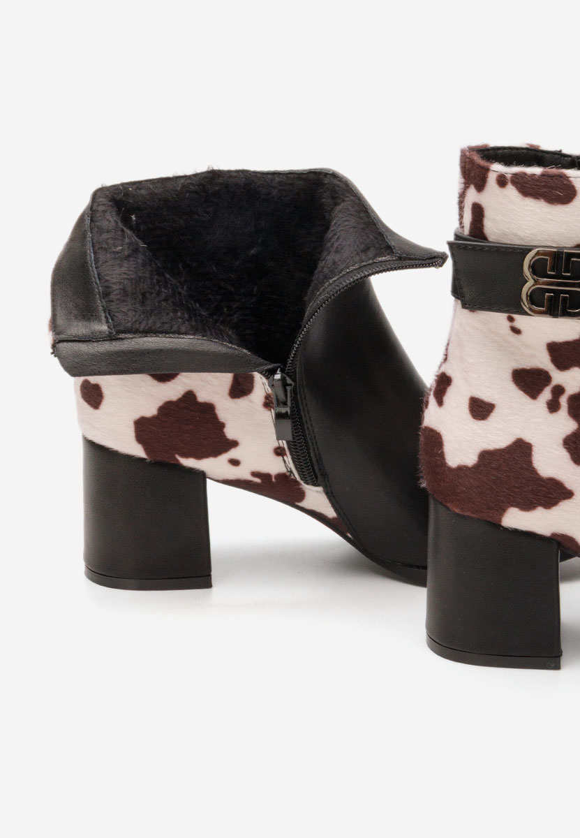 Botine cu toc gros Marivora negre