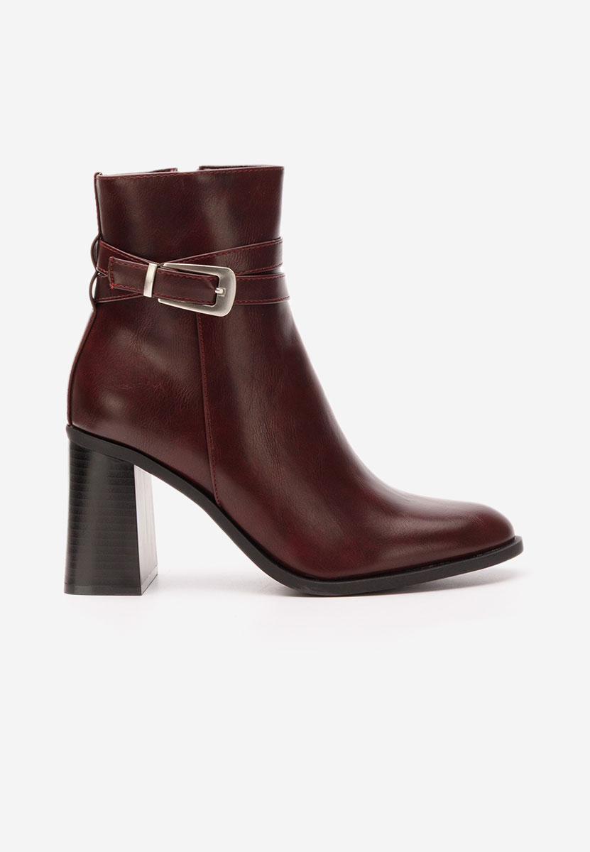 Botine cu toc gros Reica grena