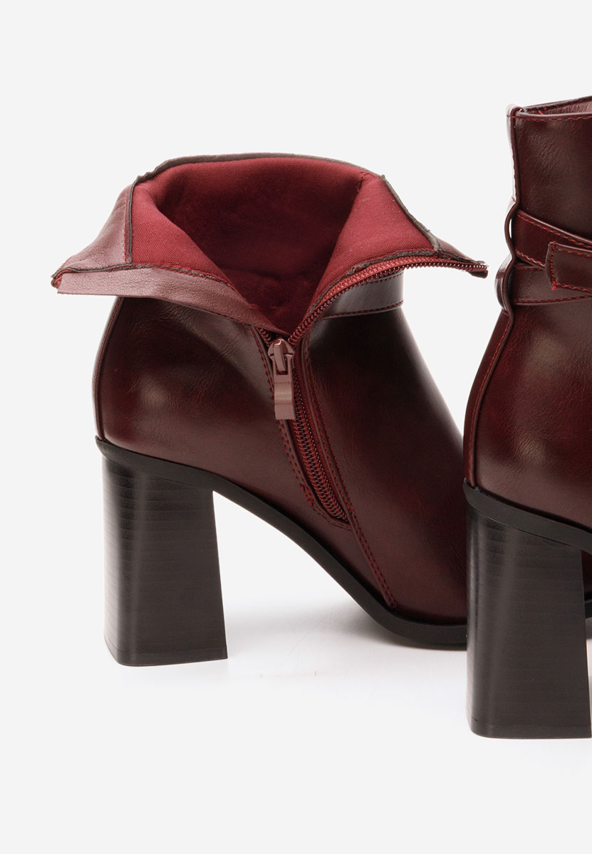 Botine cu toc gros Reica grena