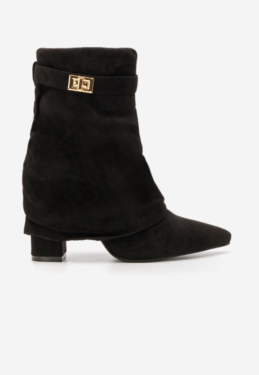 Botine cu toc gros Liamia negre