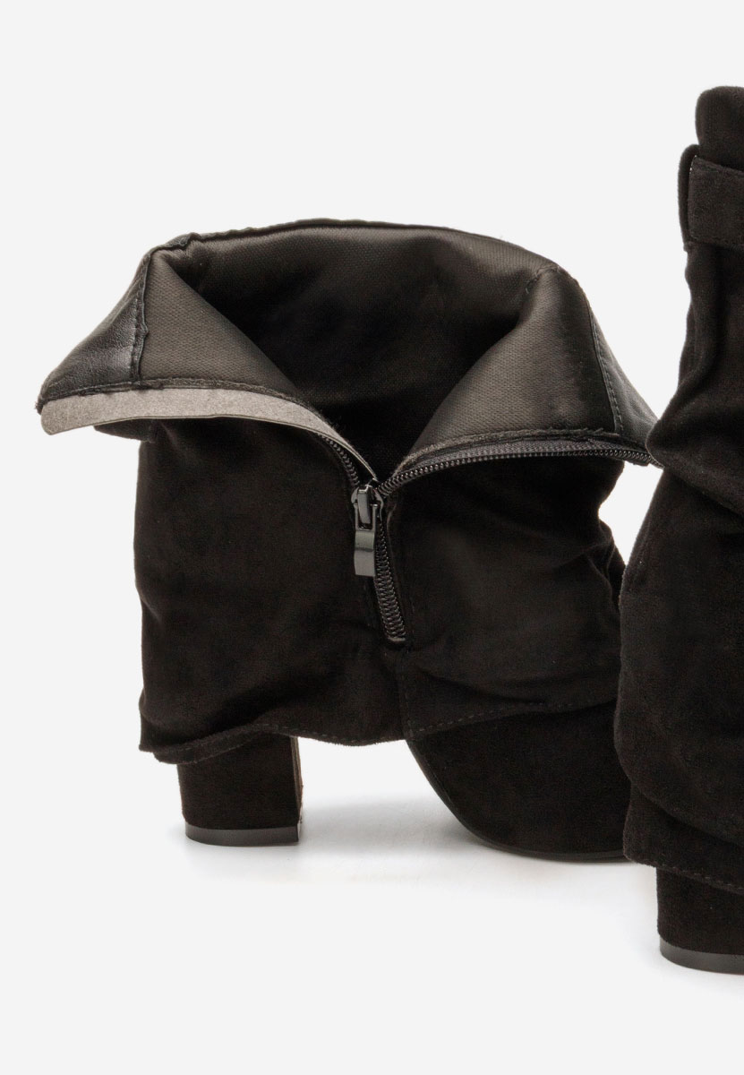 Botine cu toc gros Liamia negre