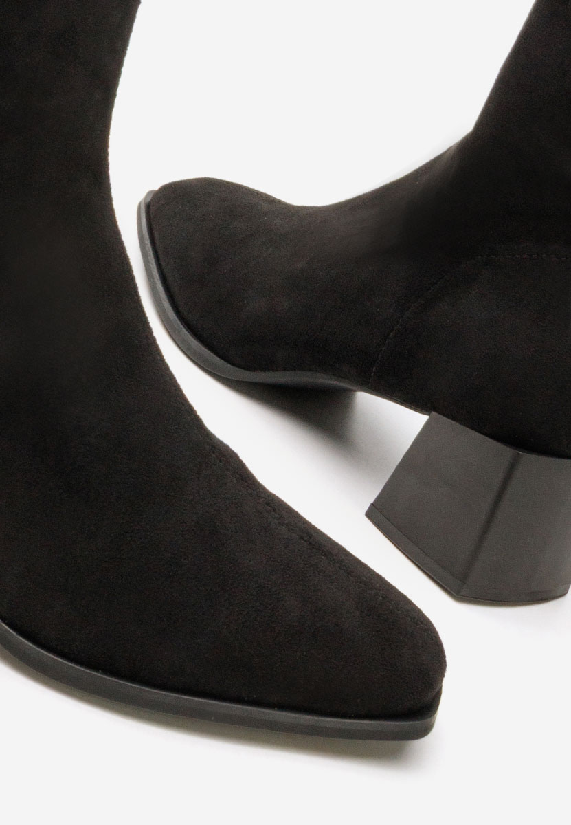 Botine cu toc gros Denonia V2 negre