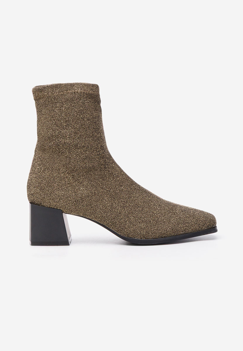 Botine cu toc gros Denonia V2 aurii