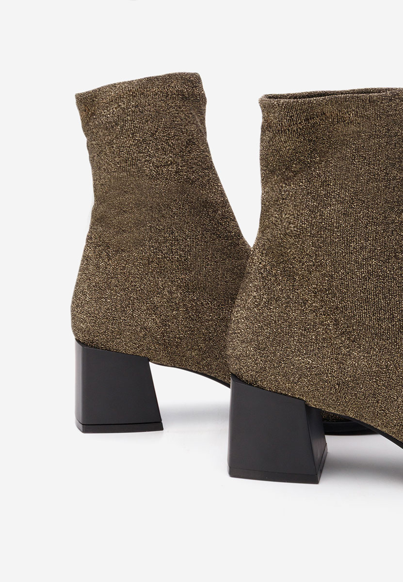 Botine cu toc gros Denonia V2 aurii