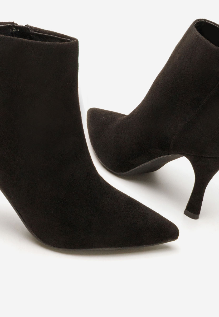 Botine cu toc subtire Jinna negre