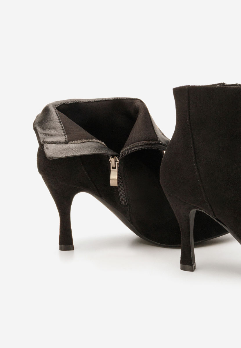 Botine cu toc subtire Jinna negre