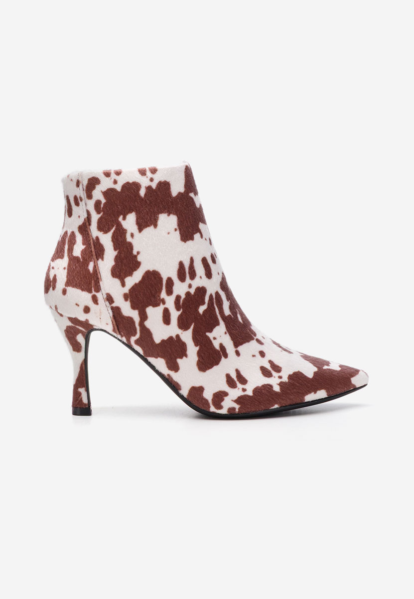 Botine cu toc subtire Jinna animal print