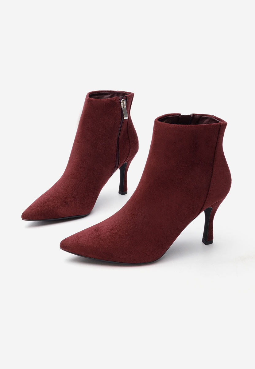 Botine cu toc subtire Jinna grena