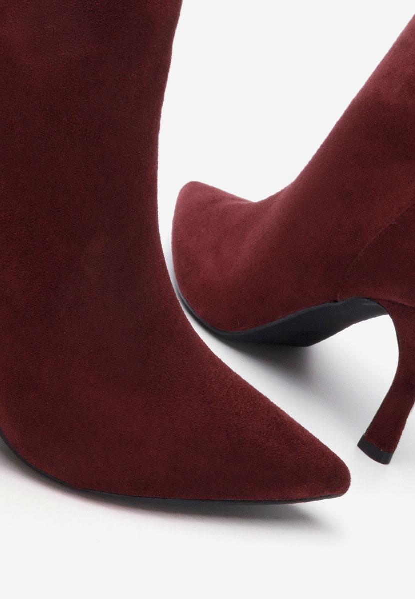 Botine cu toc subtire Jinna grena