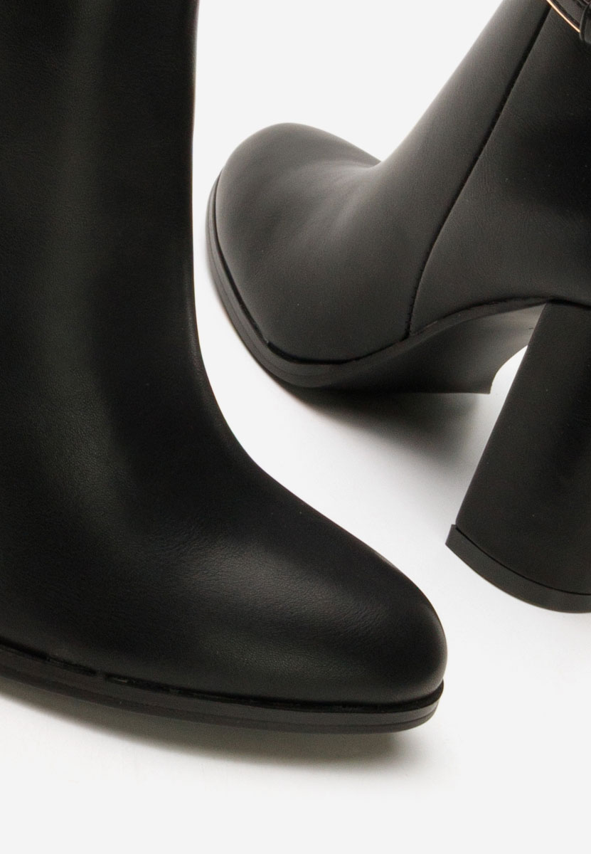 Botine cu toc gros Vanisia negre