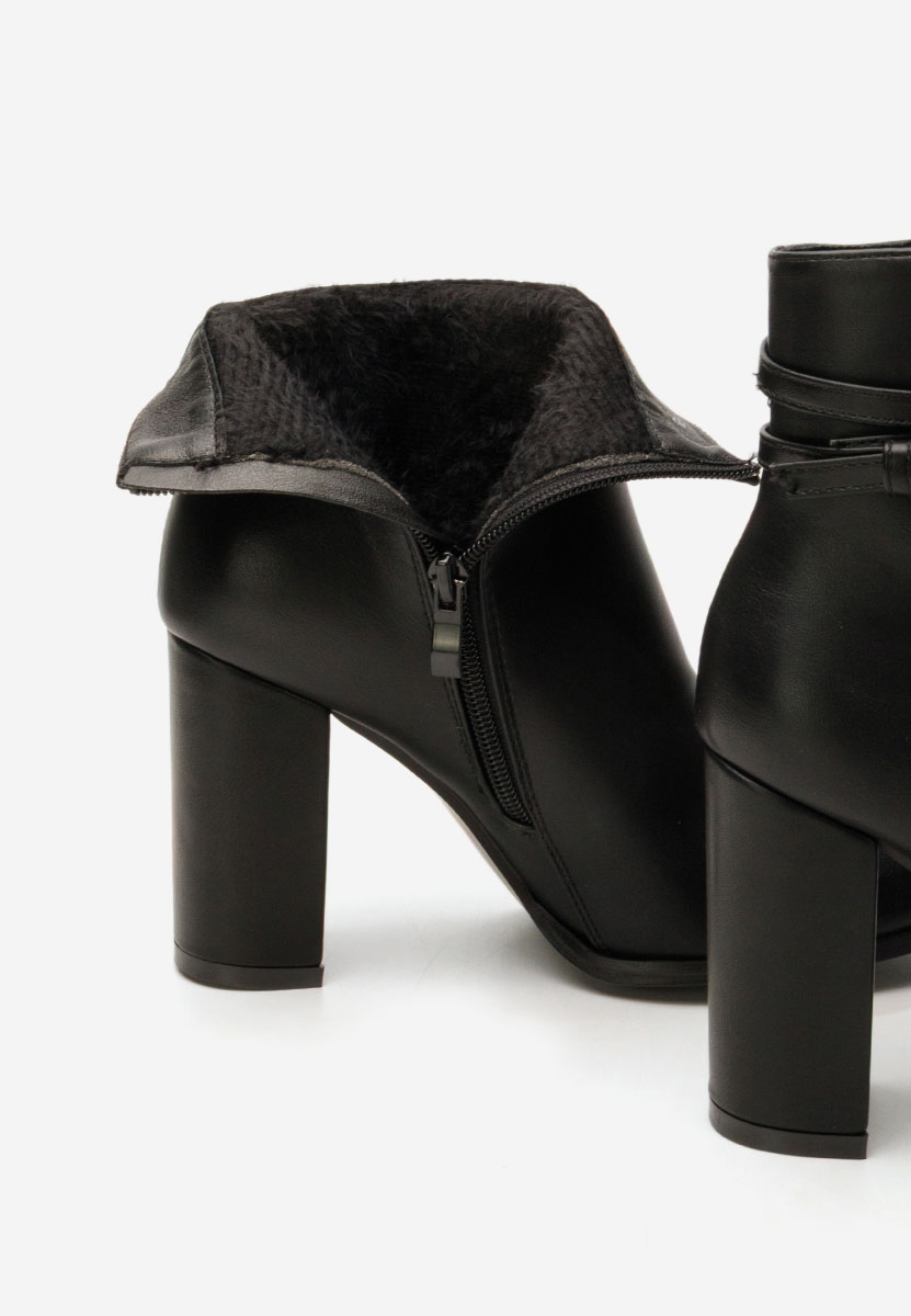 Botine cu toc gros Vanisia negre