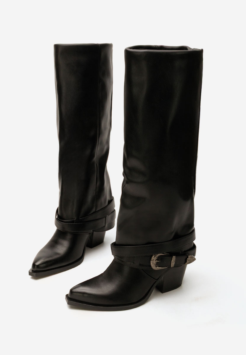 Cizme cu toc gros Bretia negru