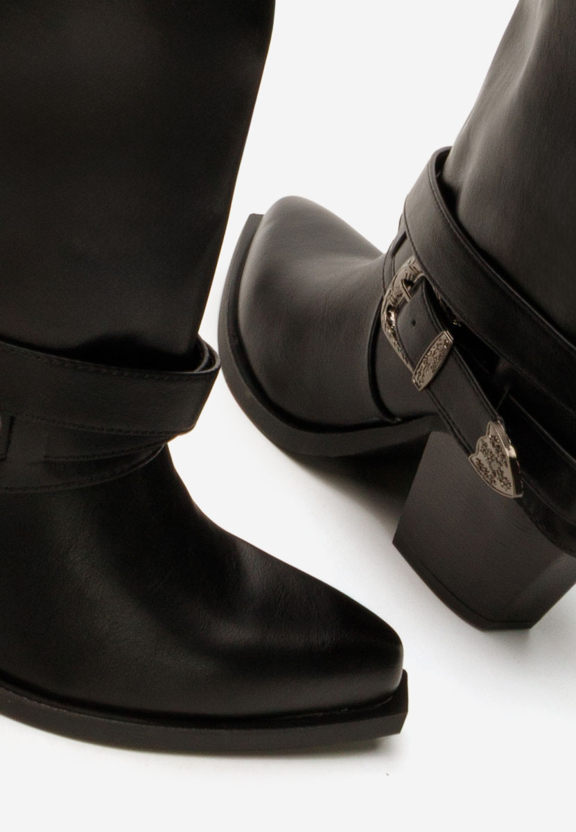 Cizme cu toc gros Bretia negru