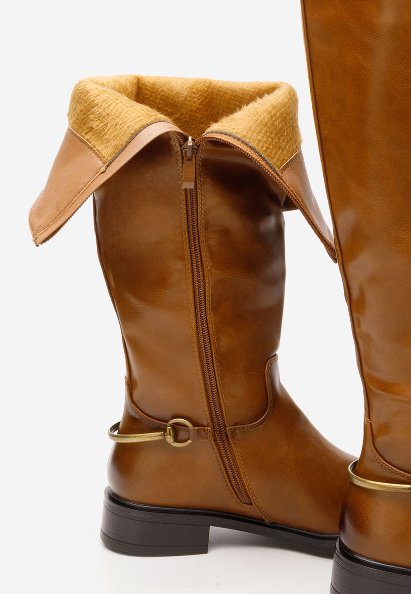 Cizme cu toc mic Scotie camel
