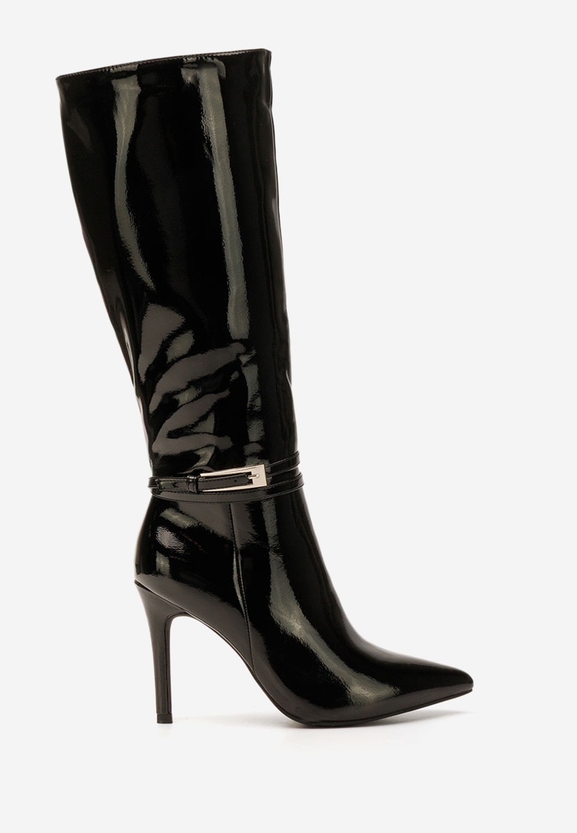 Cizme cu toc subtire Nivora negre