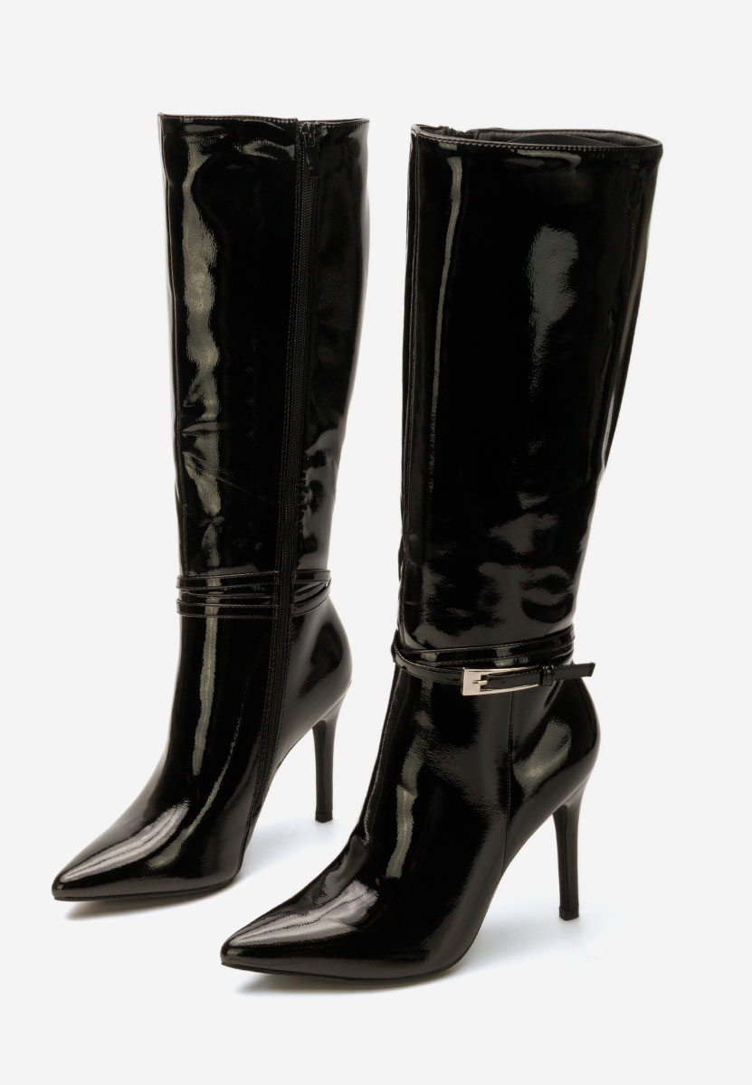 Cizme cu toc subtire Nivora negre