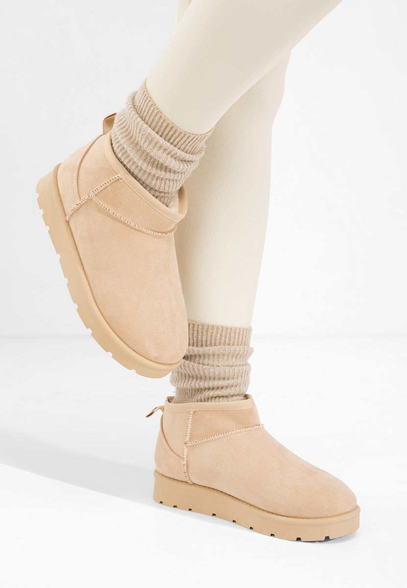 Cizme tip ugg Avenira bej