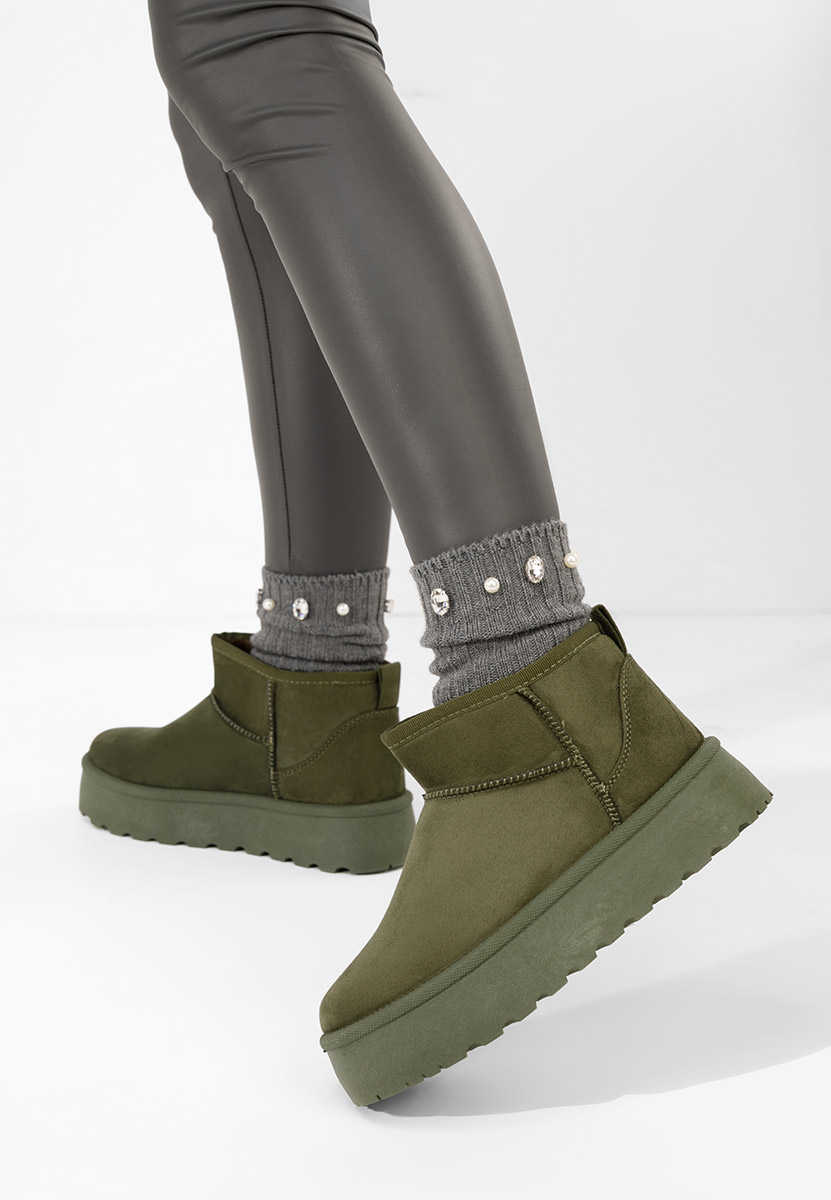 Cizme tip ugg Delvira verzi