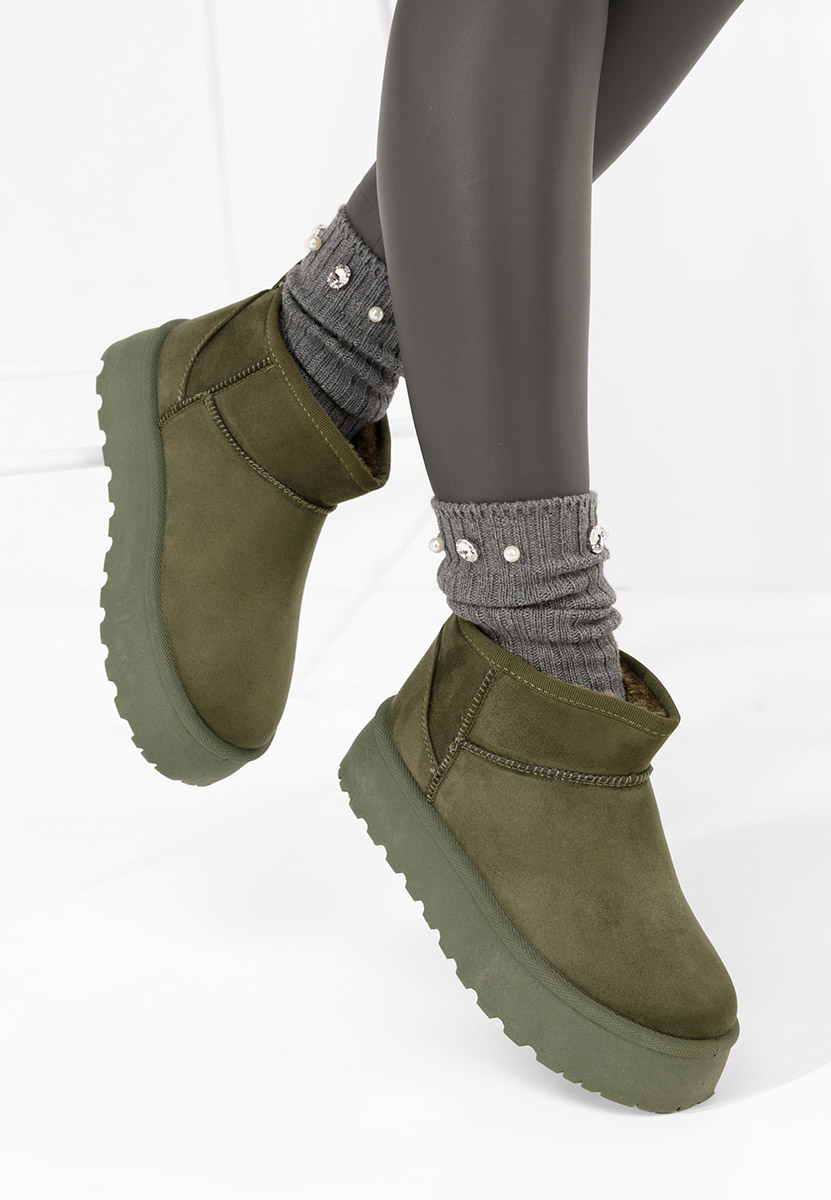 Cizme tip ugg Delvira verzi