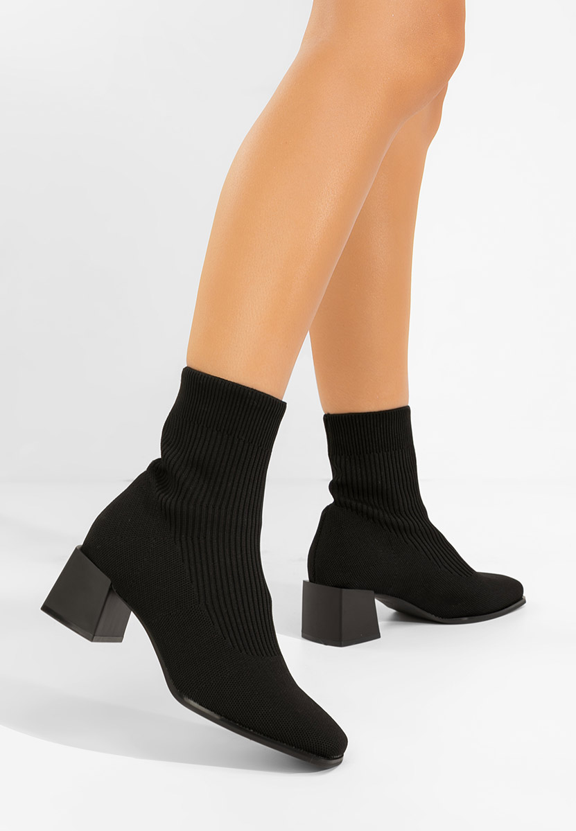 Botine tip soseta Renatia negre