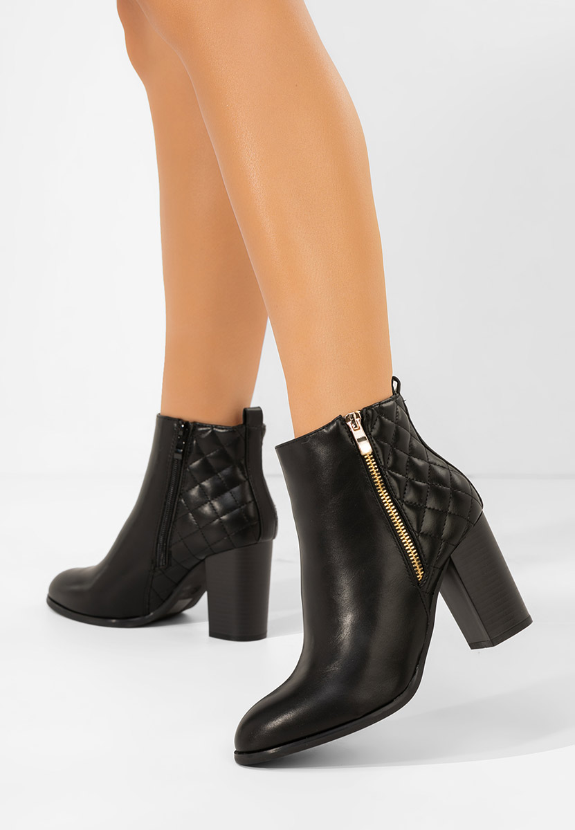Botine cu toc Lumila negre