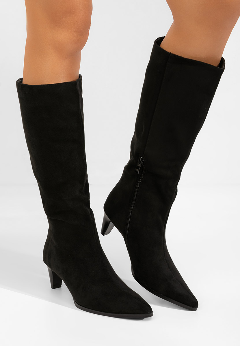 Cizme dama elegante cu toc Favora negre