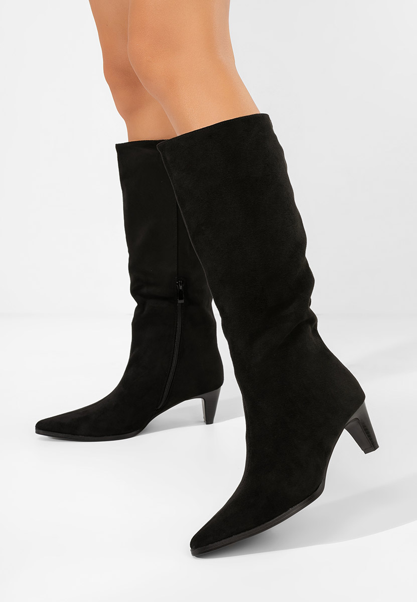 Cizme dama elegante cu toc Favora negre