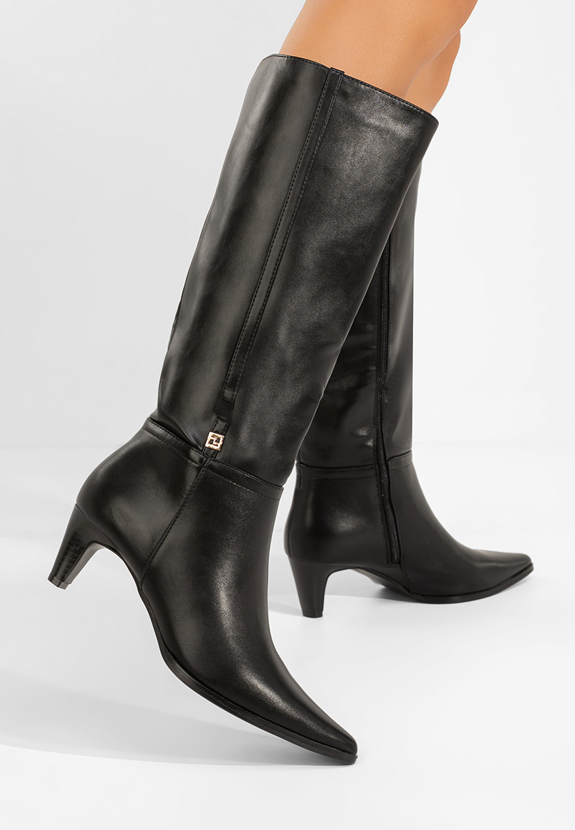 Cizme dama elegante cu toc Clorina negre