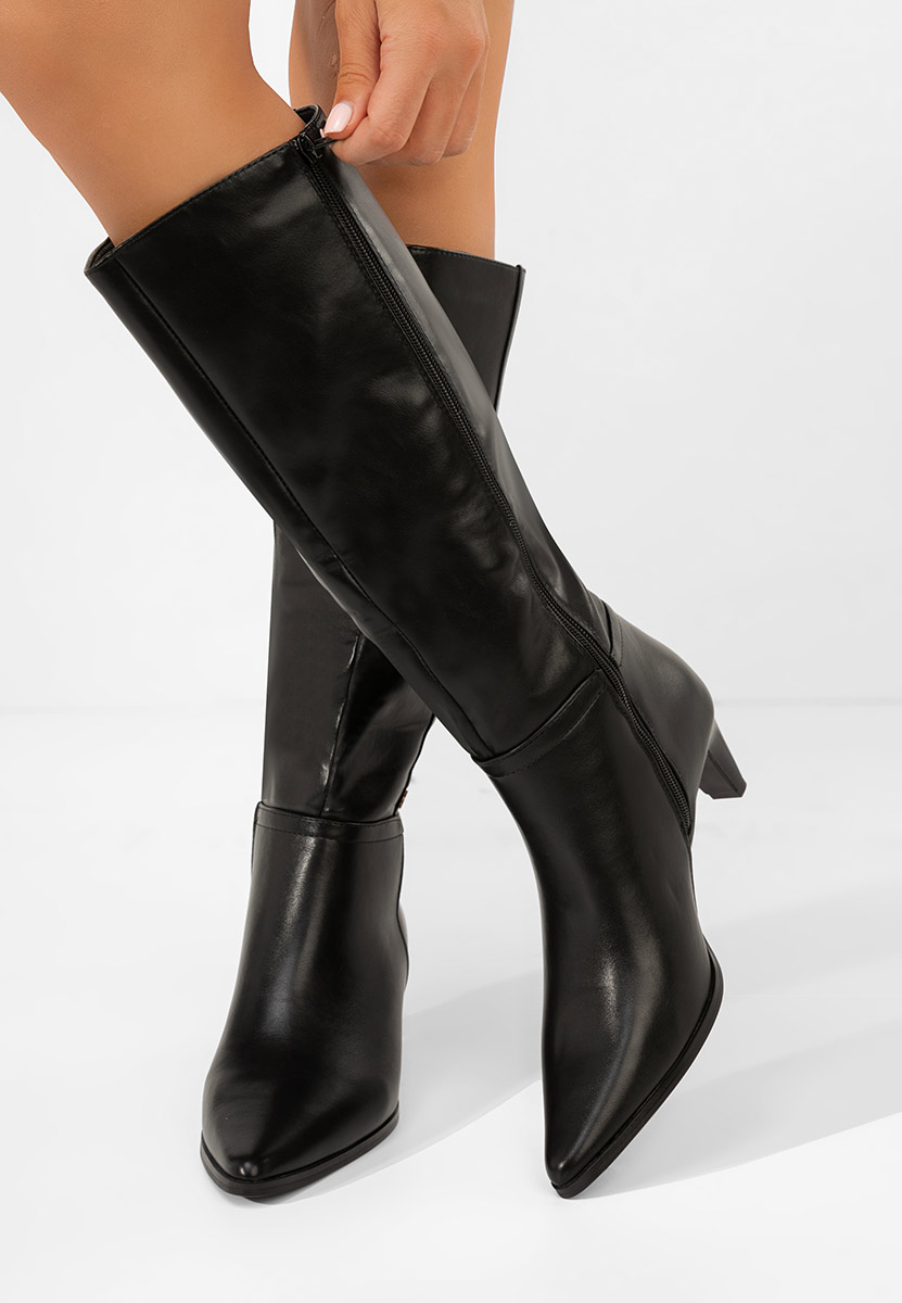 Cizme dama elegante cu toc Clorina negre