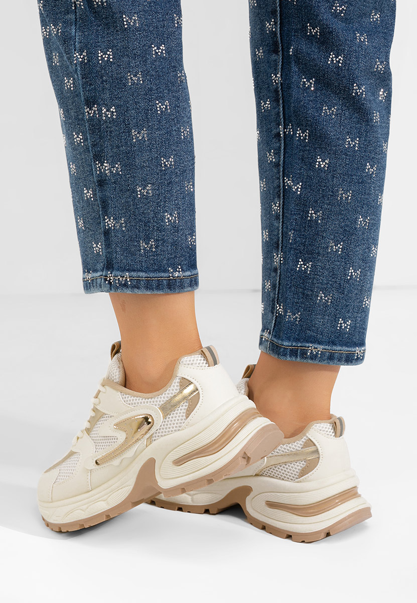 Sneakers cu platforma Ismira bej